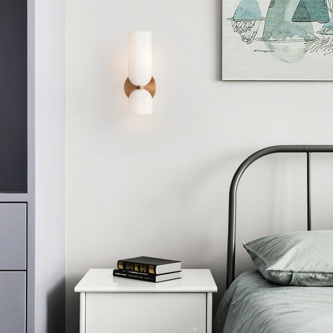 Glass Wall Light With Double Lamp Design