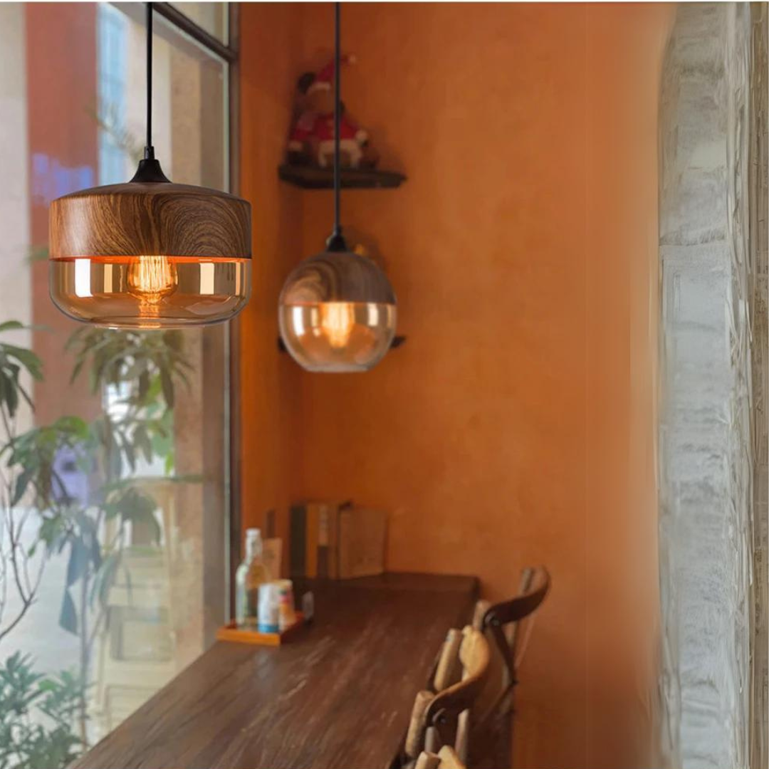 Stylish Scandinavian Wooden Ceiling Lamp - NordLuna