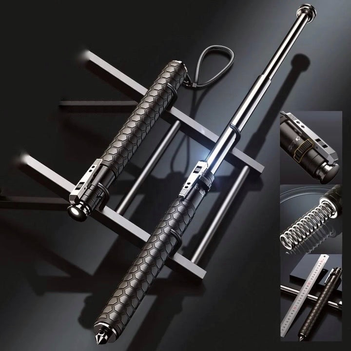 Self-Defense Trekking Pole – Automatic Hiking Stick with Ergonomic Grip for Outdoor Safety