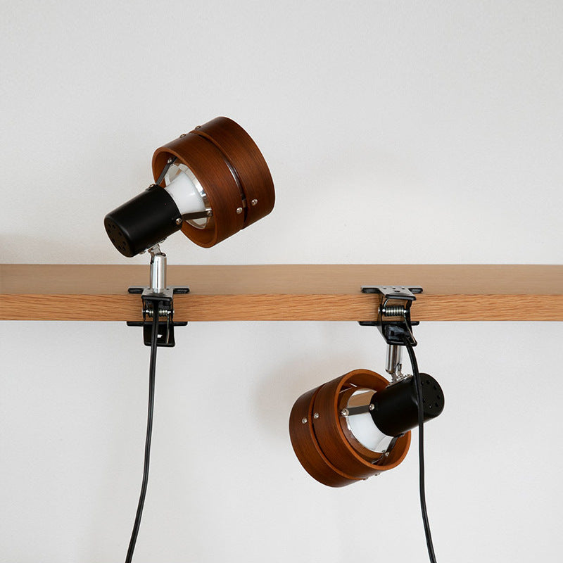 Japanese Wooden Clip-On Reading Lamp | Adjustable LED Table Light for Desk, Bedroom & Study