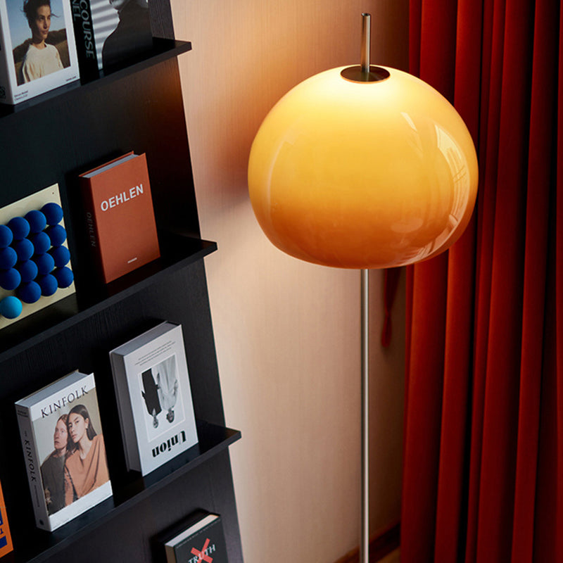 Modern Mid-Century Floor Lamp | Mushroom Acrylic Shade Standing Lamp