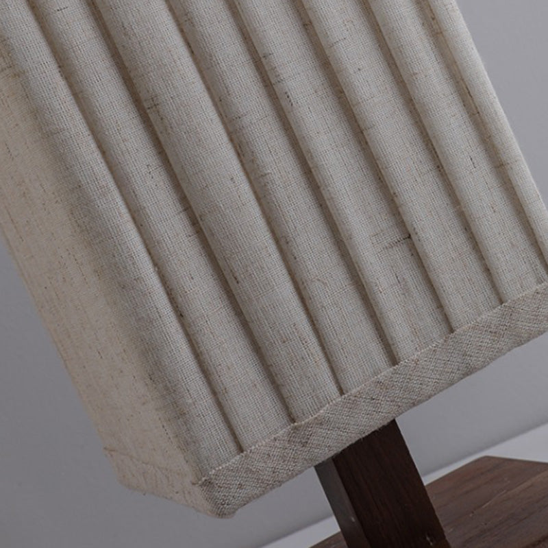 Traditional Japanese Walnut Column LED Floor Lamp