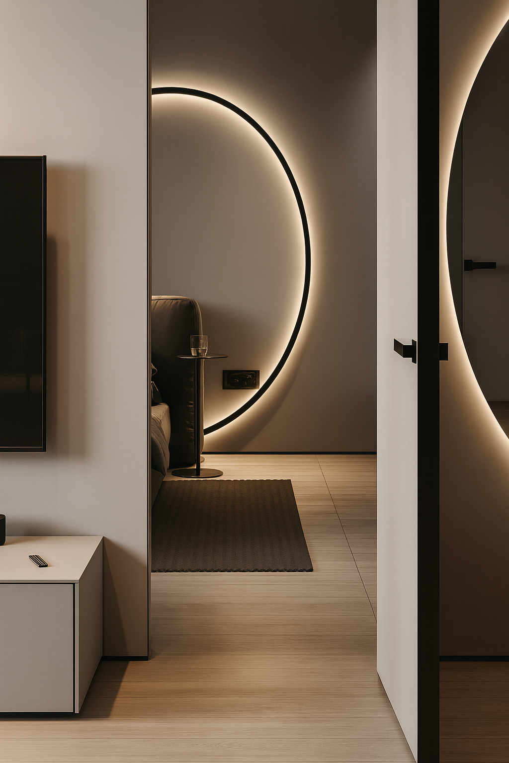 AUREA | Large LED Ring Wall Sconce - Modern Halo Ambient Light