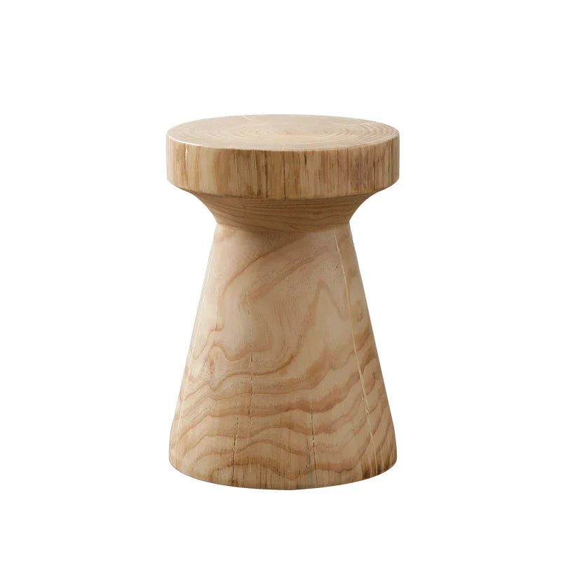 Natural Wooden Side Table | Solid Wood Accent Table for Living Room