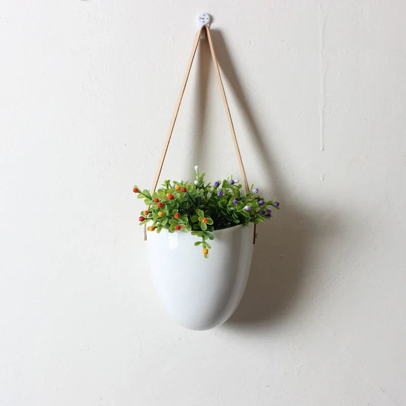 Ceramic Hanging Planter Set of 3 | Modern Indoor Hanging Pots