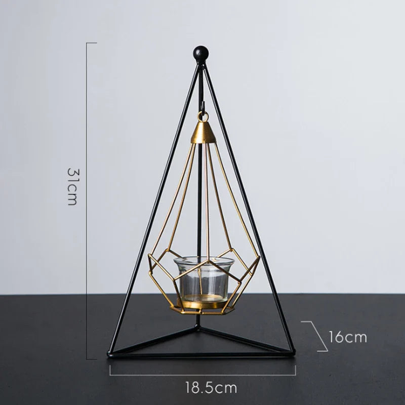 Hanging Diamond Candle Holder | Modern Geometric Tealight Holder for Home