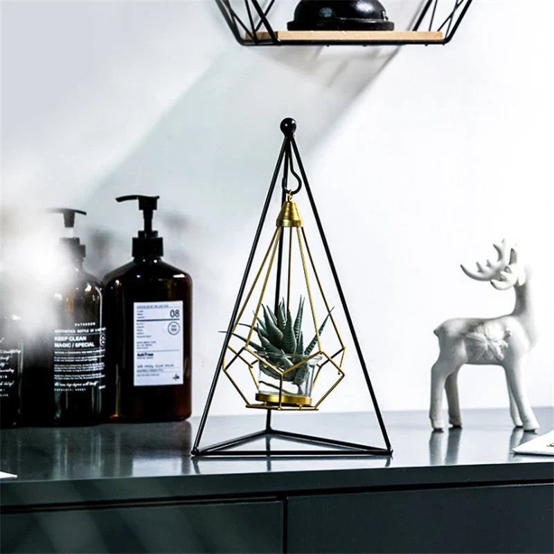 Hanging Diamond Candle Holder | Modern Geometric Tealight Holder for Home
