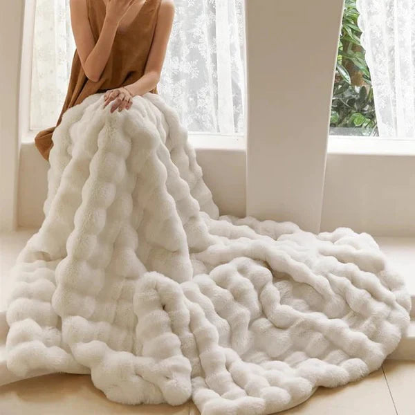 Luxury Rabbit Faux Fur Throw Blanket | Ultra-Soft Plush Blanket
