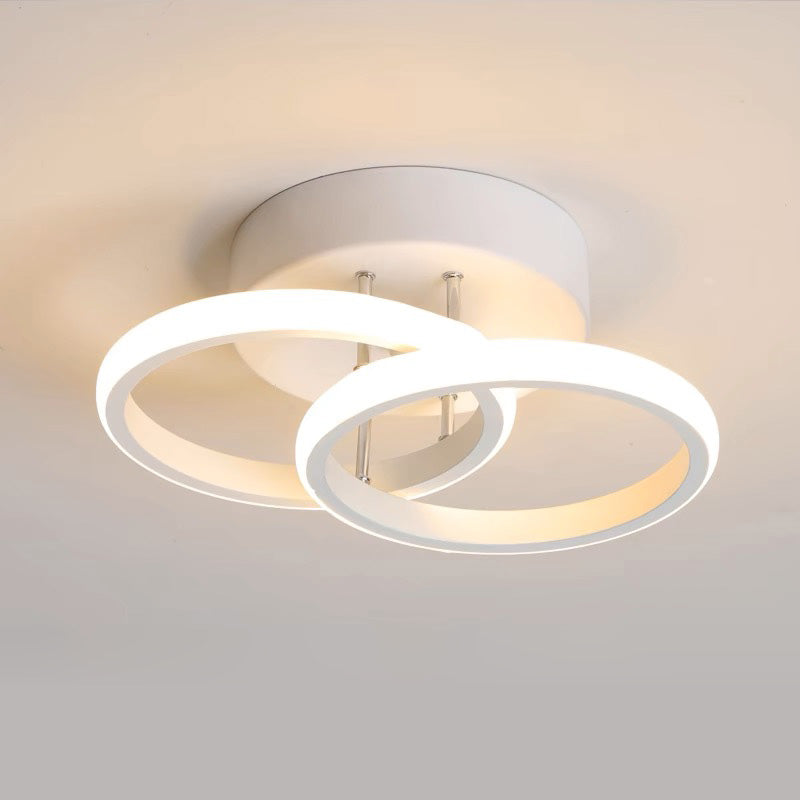 Modern Geometric LED Ceiling Light | Minimalist Black Metal Frame Fixture