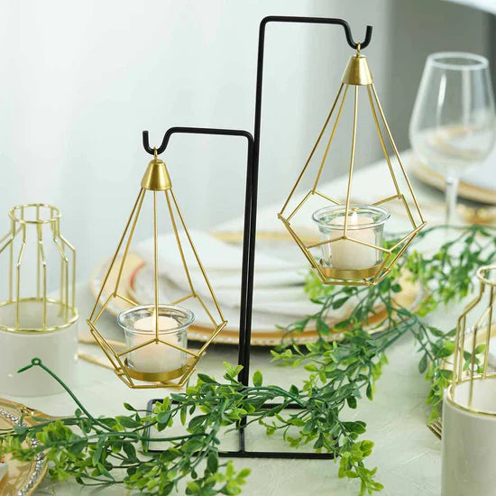 Hanging Diamond Candle Holder | Modern Geometric Tealight Holder for Home