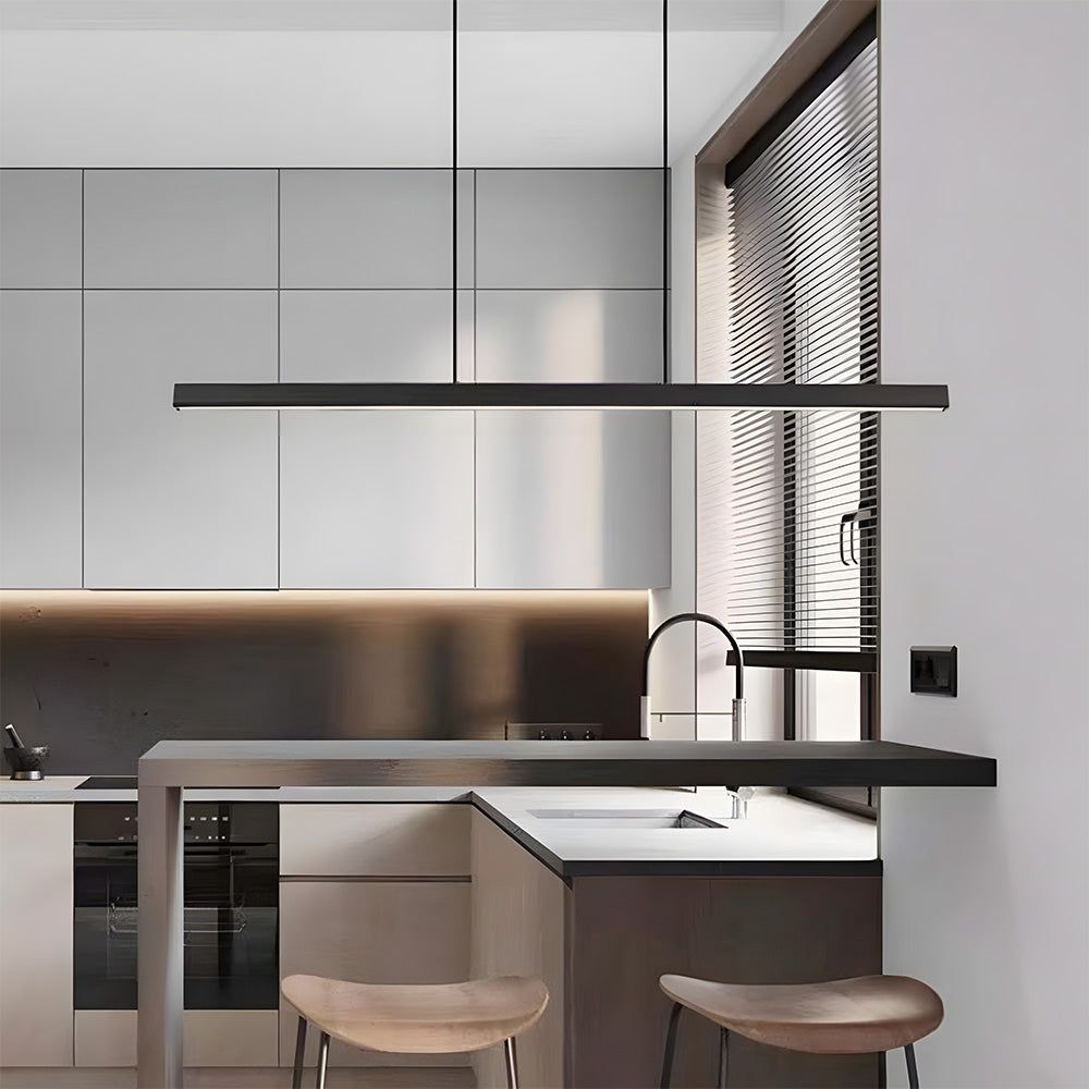 LineaLux – Minimalist LED Pendant Light in Iron for Modern Interiors and kitchen