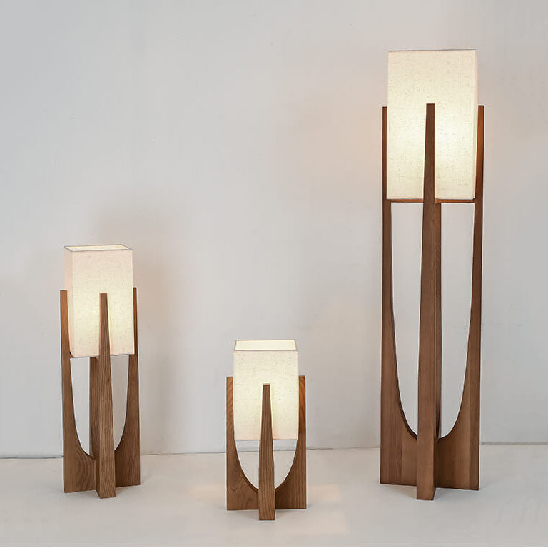 Modern Fabric Wood Standing Floor Lamp