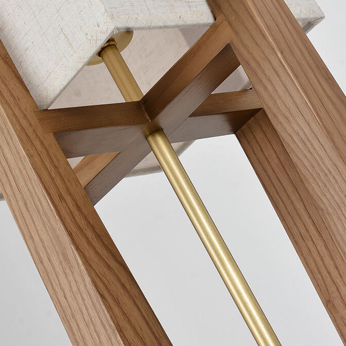 Modern Fabric Wood Standing Floor Lamp