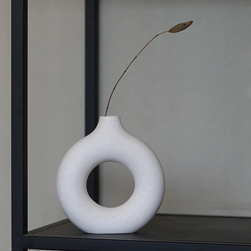 Halo Vase 2-Piece Set | Modern Ceramic Decorative Vases for Home Decor