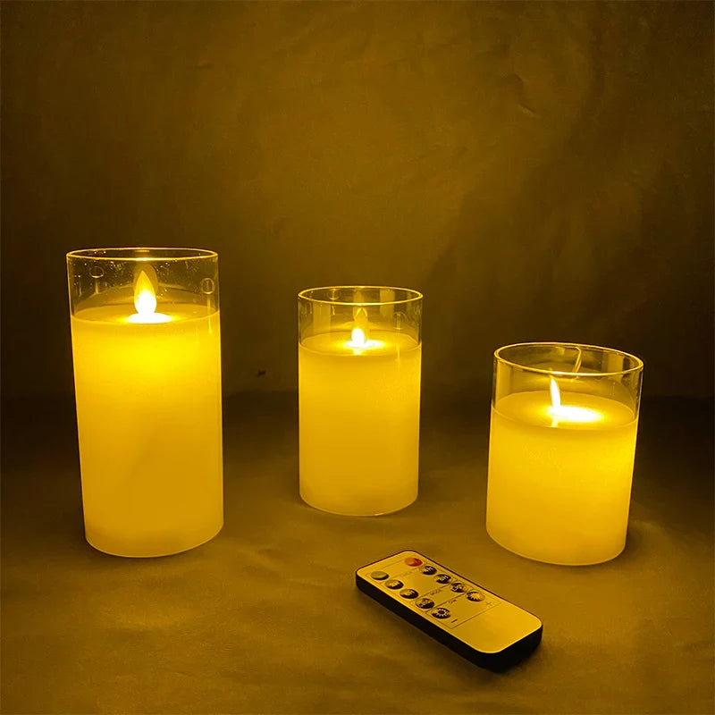Flameless Candle Set of 3 | Realistic LED Flickering Candles