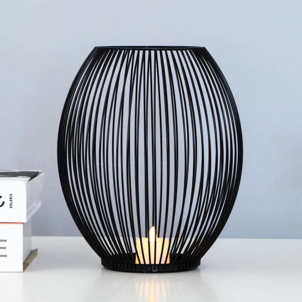 Modern Iron Candle Stand | Black Metal Candle Holder