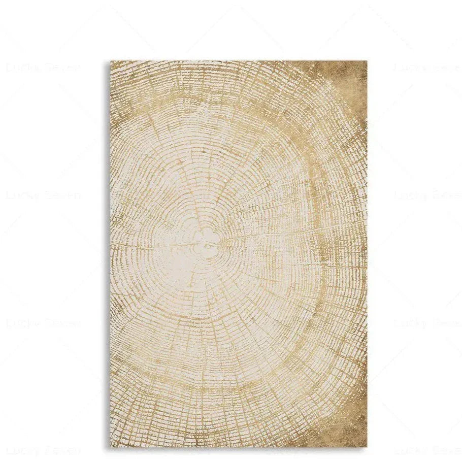 Tree Rings Abstract Canvas Wall Art | Modern Nature-Inspired Painting