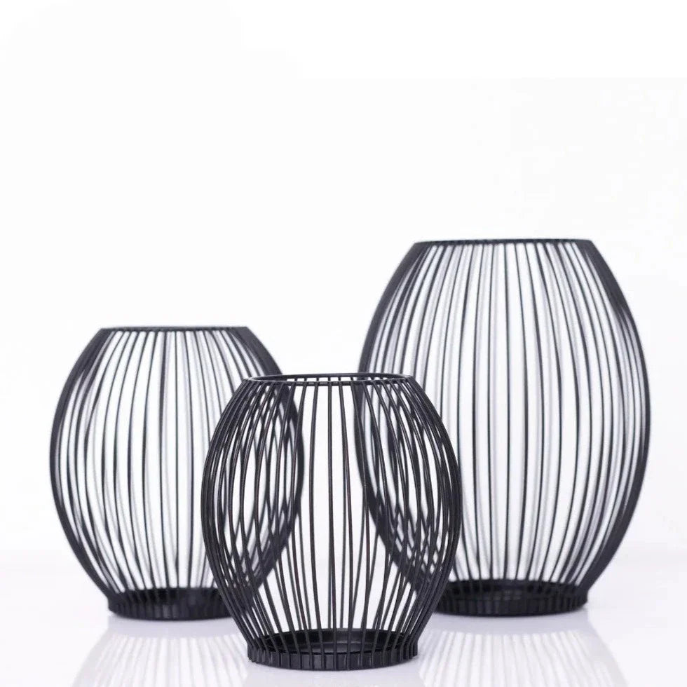 Modern Iron Candle Stand | Black Metal Candle Holder