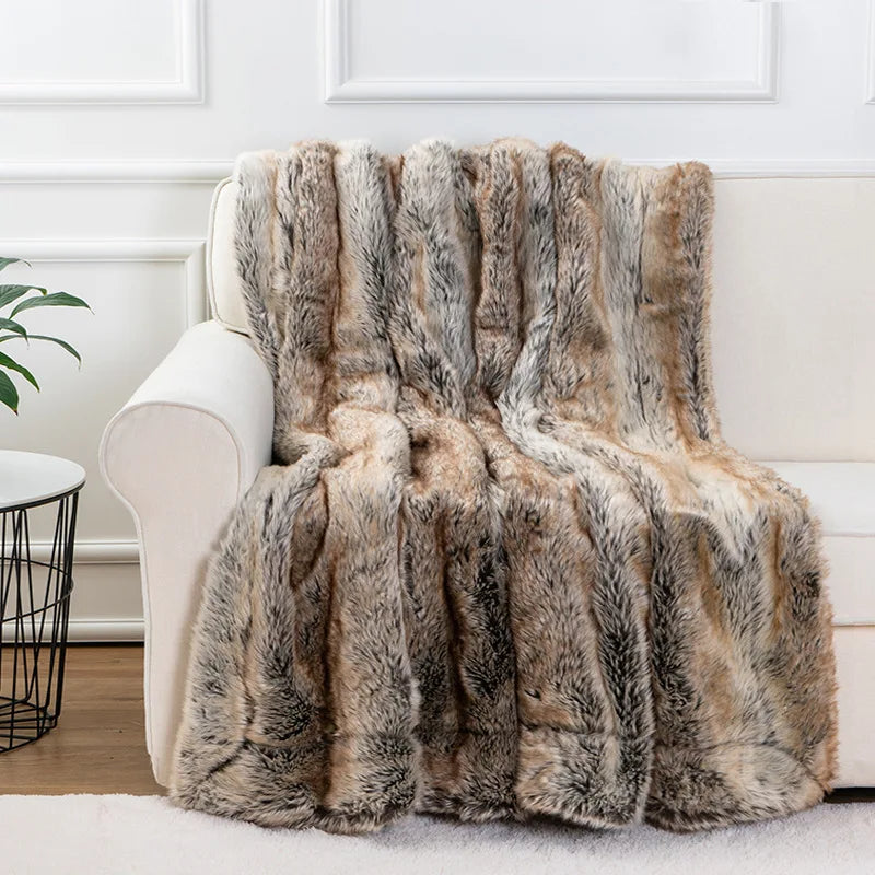 Luxury Mink Faux Fur Throw Blanket | Soft Plush Sofa & Bed Blanket