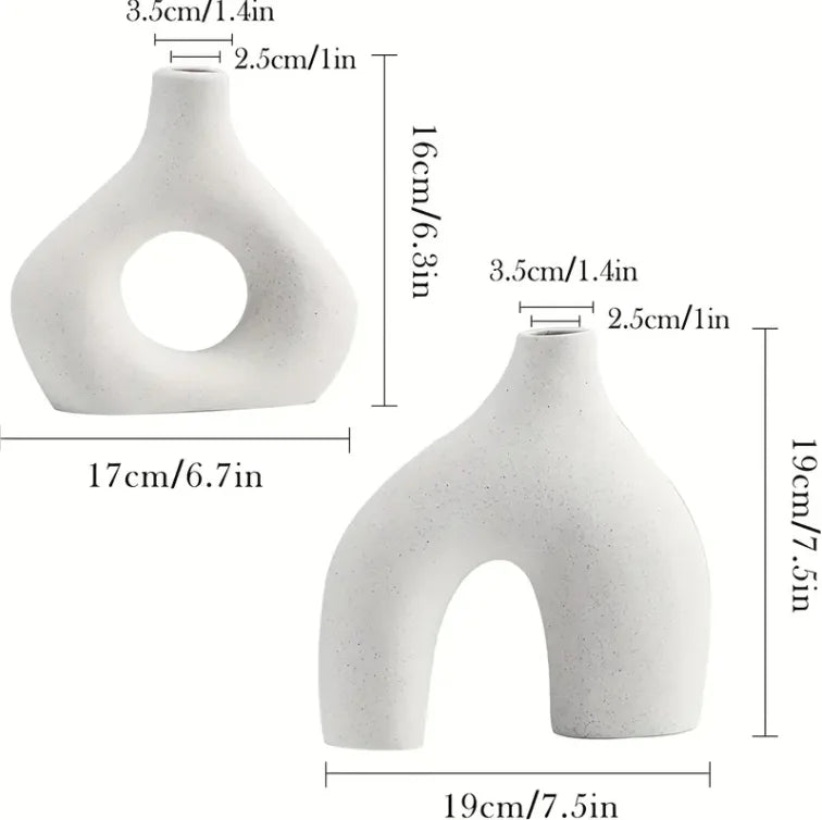 Oblong | Vase 2-Piece Set - Modern Ceramic Decorative Vases