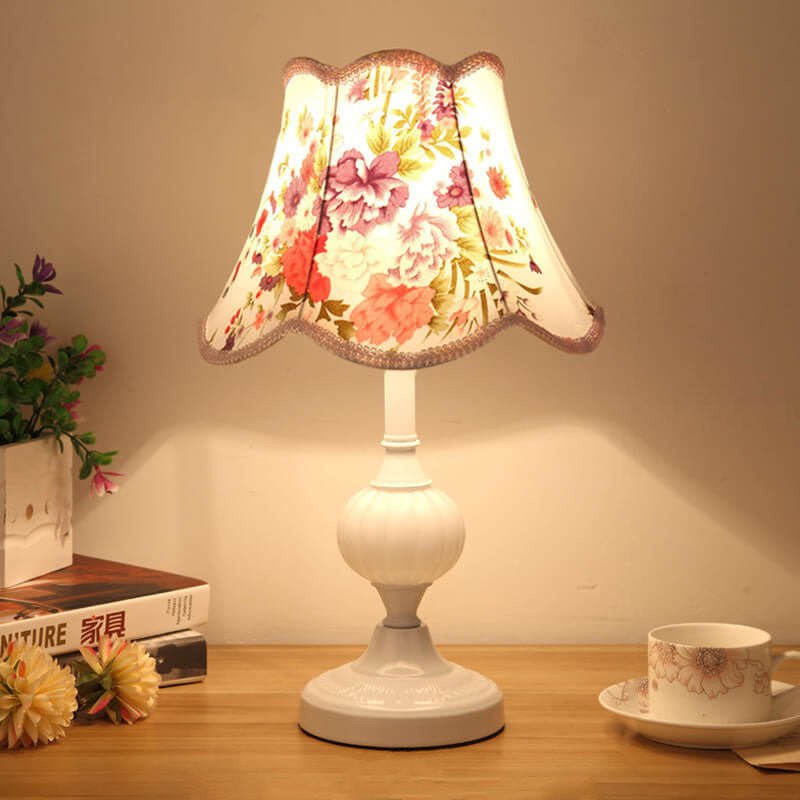 Nordic Vintage Table Lamp | Elegant Fabric Shade Bedside Lamp