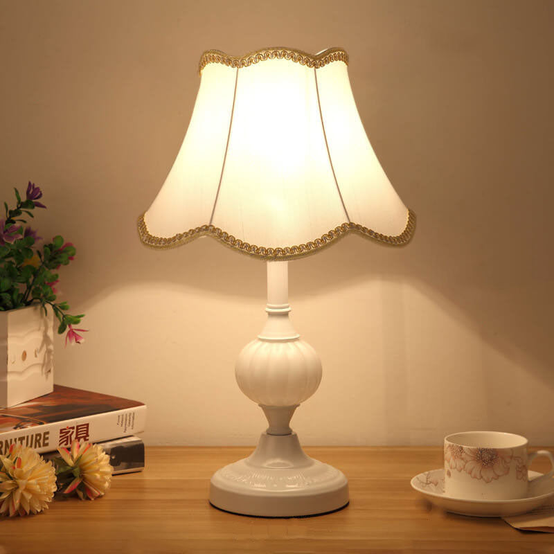 Nordic Vintage Table Lamp | Elegant Fabric Shade Bedside Lamp