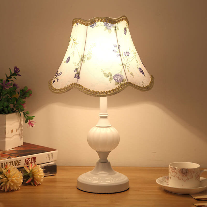 Nordic Vintage Table Lamp | Elegant Fabric Shade Bedside Lamp
