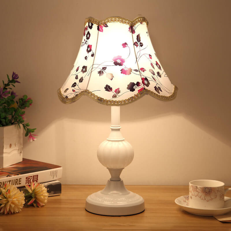 Nordic Vintage Table Lamp | Elegant Fabric Shade Bedside Lamp