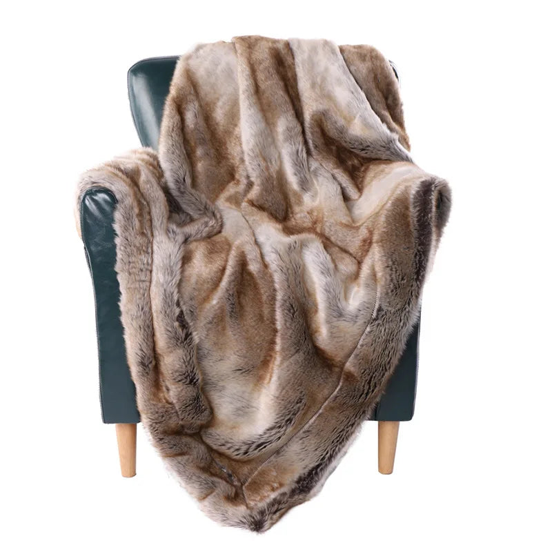 Luxury Mink Faux Fur Throw Blanket | Soft Plush Sofa & Bed Blanket