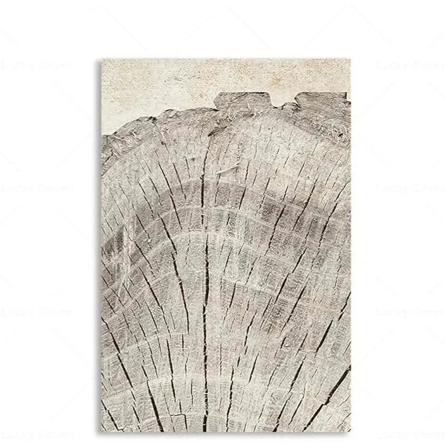 Tree Rings Abstract Canvas Wall Art | Modern Nature-Inspired Painting