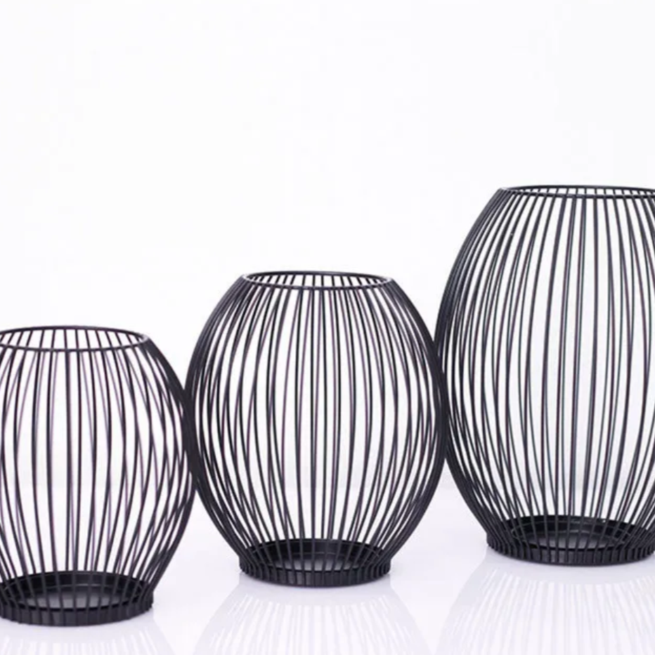 Modern Iron Candle Stand | Black Metal Candle Holder