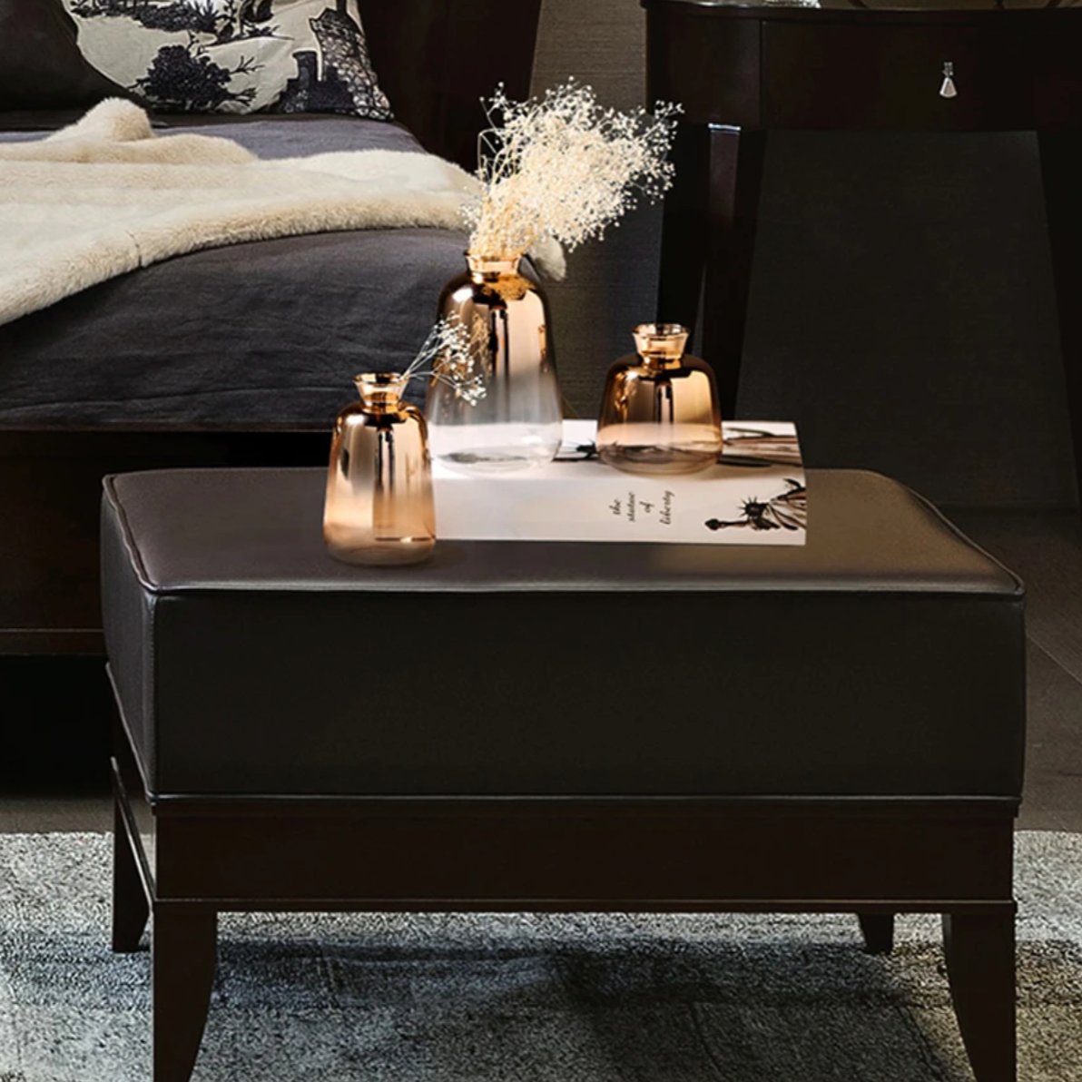 Glass Floor Vase - Modern Gradient Decorative Accent for Living Room & Entryway