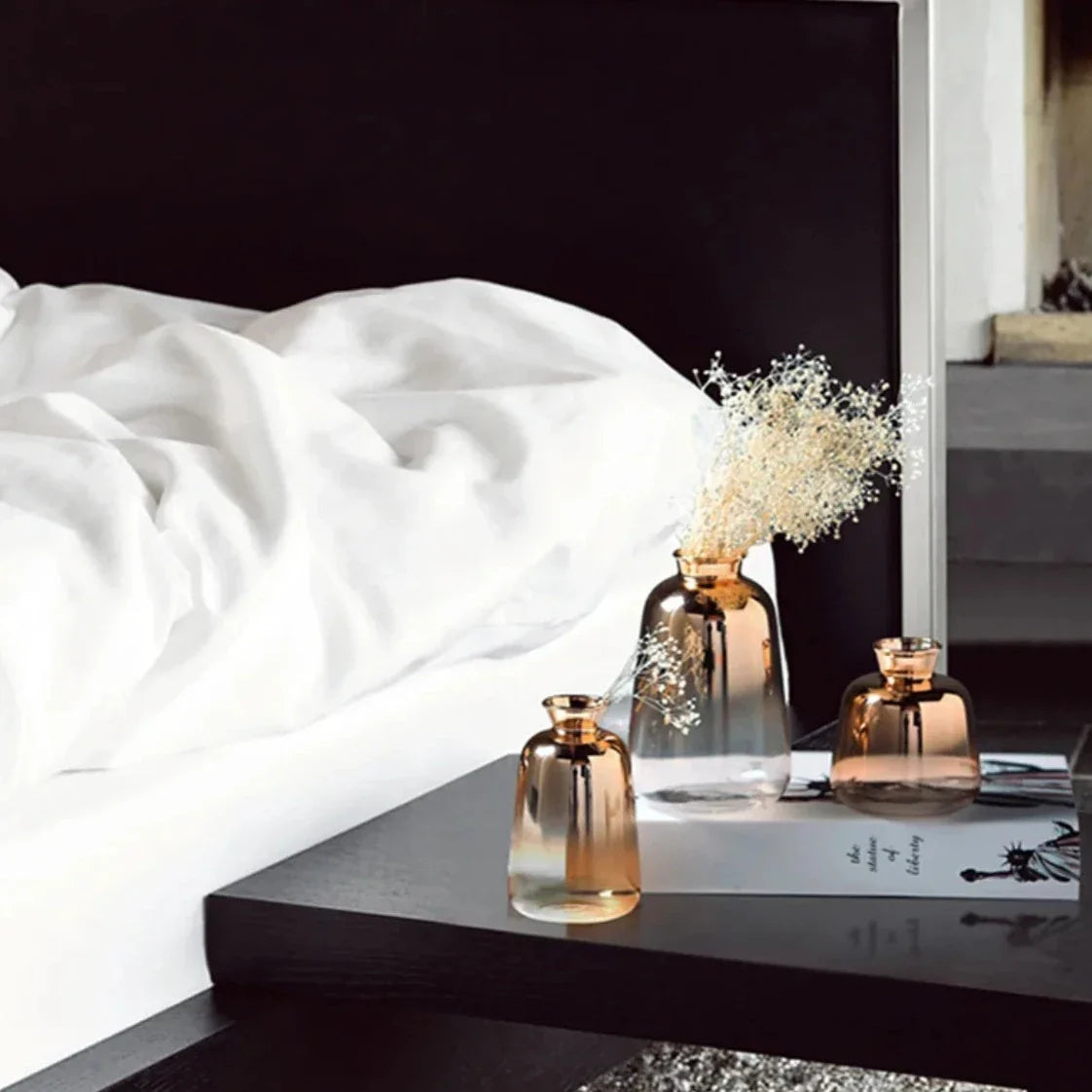 Glass Floor Vase - Modern Gradient Decorative Accent for Living Room & Entryway
