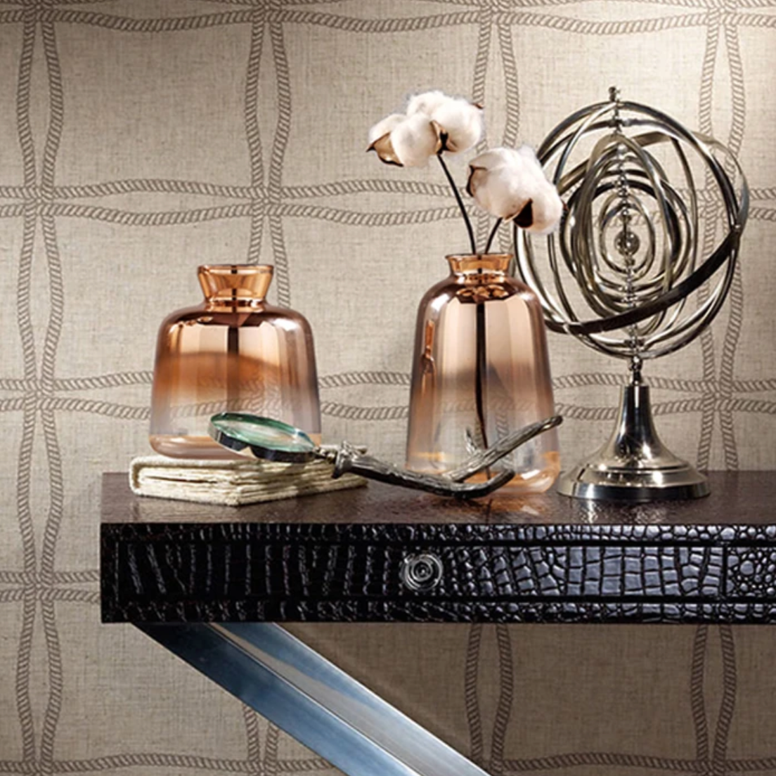 Glass Floor Vase - Modern Gradient Decorative Accent for Living Room & Entryway
