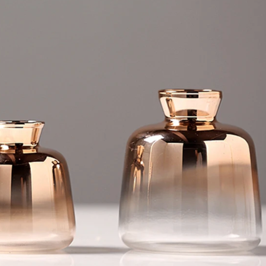 Glass Floor Vase - Modern Gradient Decorative Accent for Living Room & Entryway