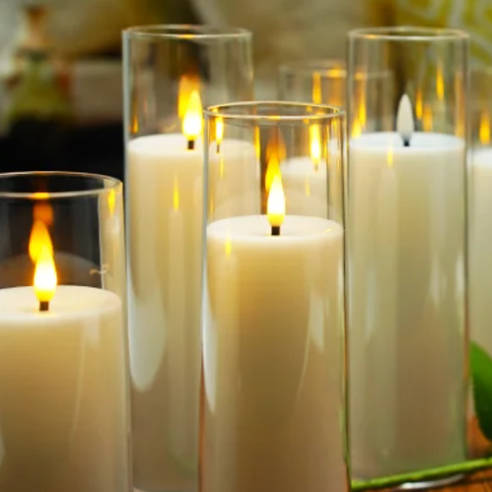 Flameless LED Candle Set of 9 | Realistic Flickering Acrylic Candles with Remote Control & Timer