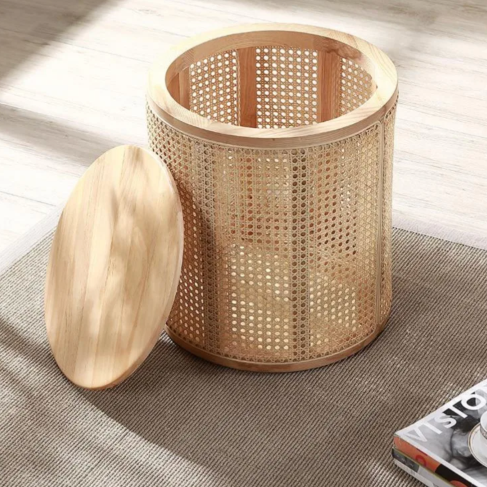Small Wooden End Table with Storage Drawer and Open Shelf