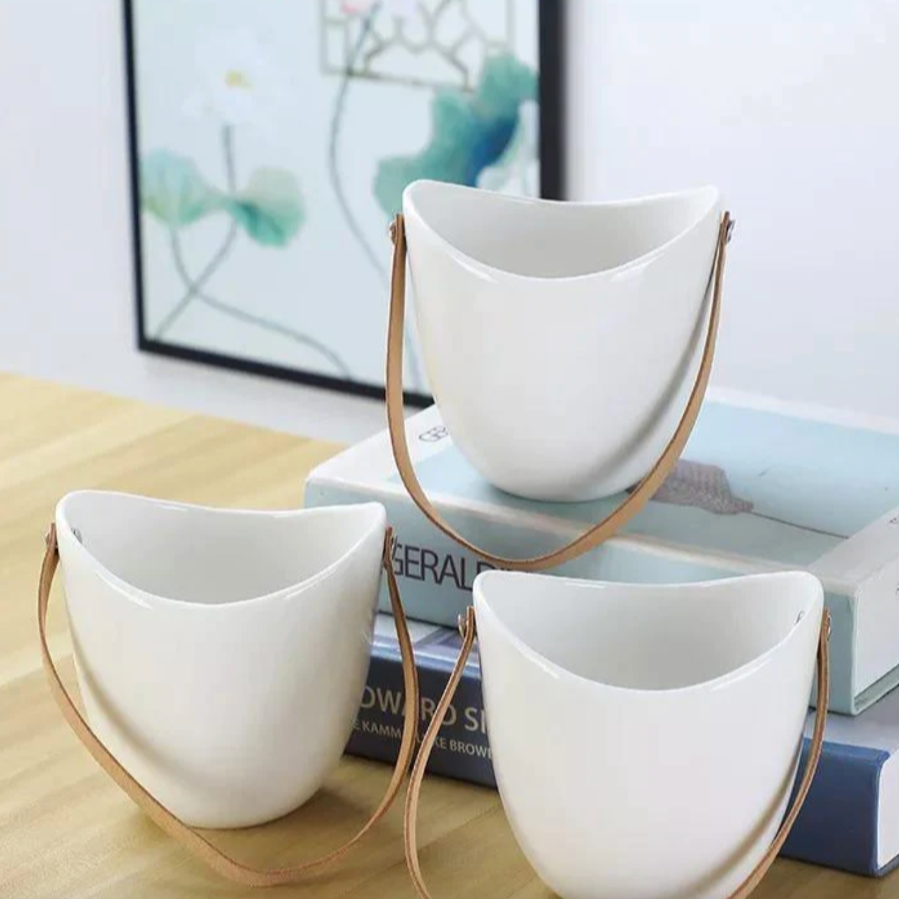 Ceramic Hanging Planter Set of 3 | Modern Indoor Hanging Pots