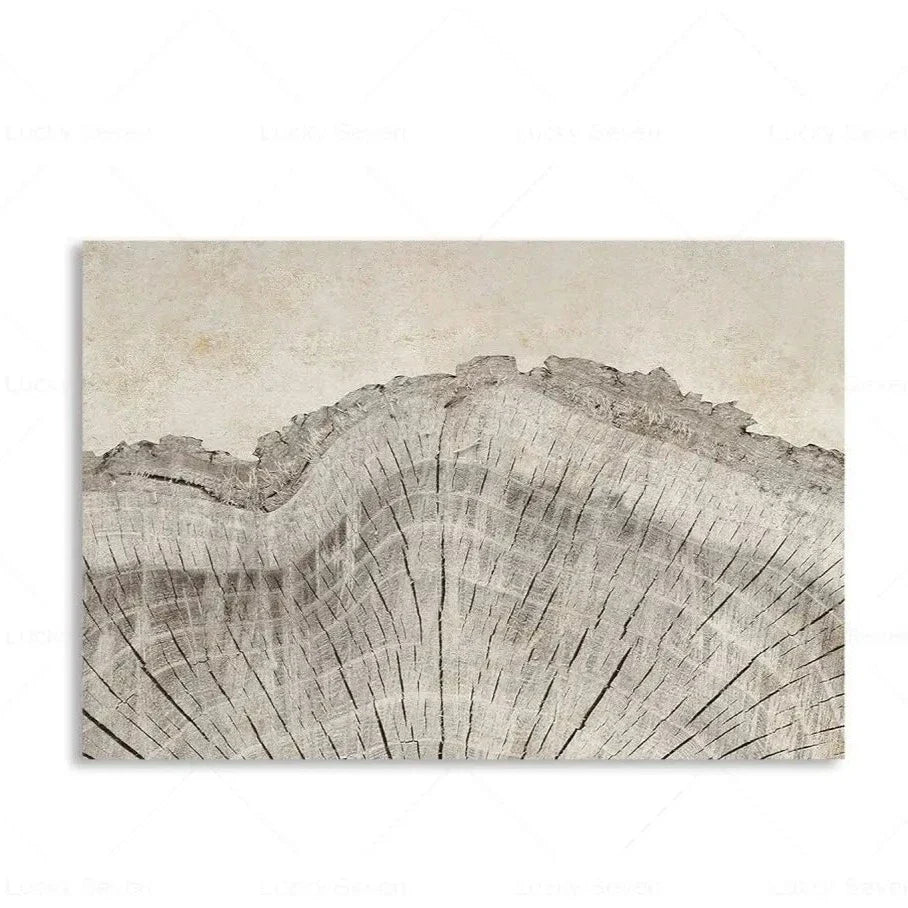 Tree Rings Abstract Canvas Wall Art | Modern Nature-Inspired Painting