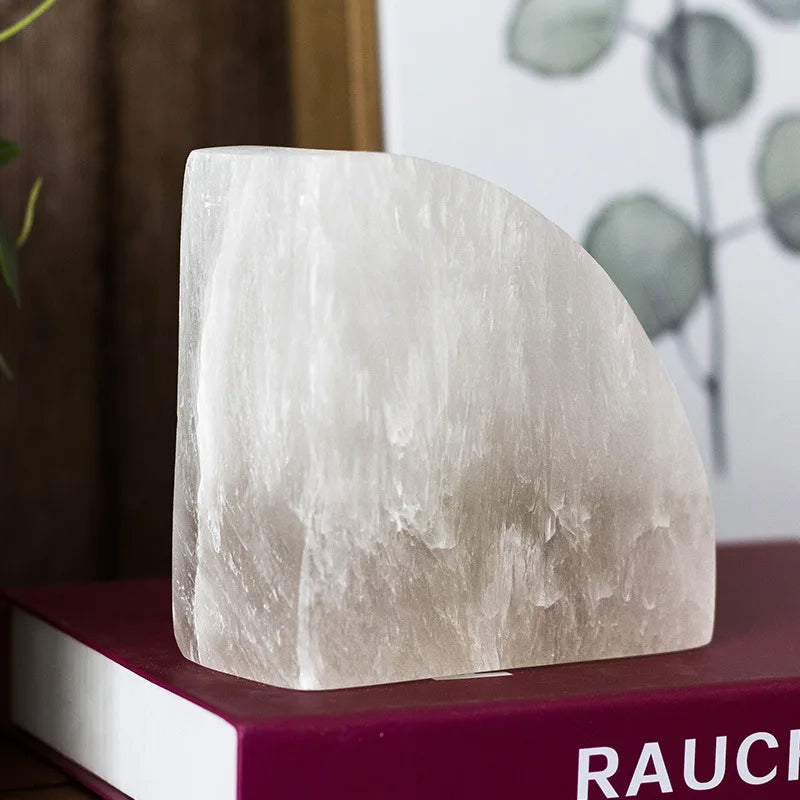 White Onyx Bookend | Natural Stone Decorative Book Holder