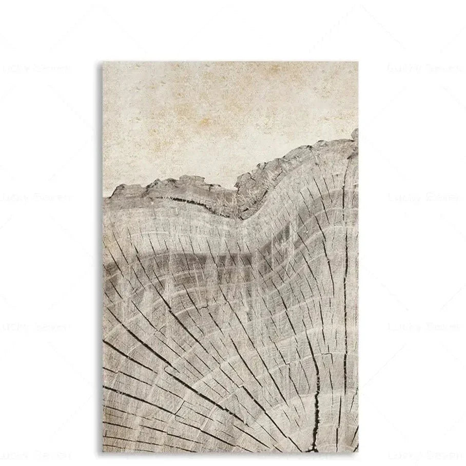 Tree Rings Abstract Canvas Wall Art | Modern Nature-Inspired Painting