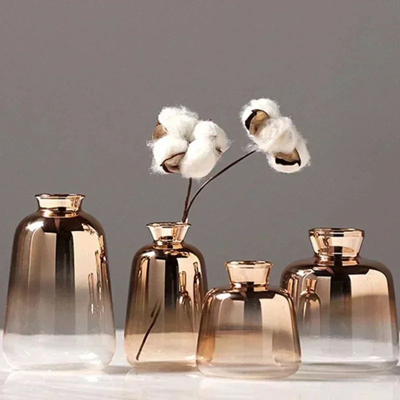 Glass Floor Vase - Modern Gradient Decorative Accent for Living Room & Entryway