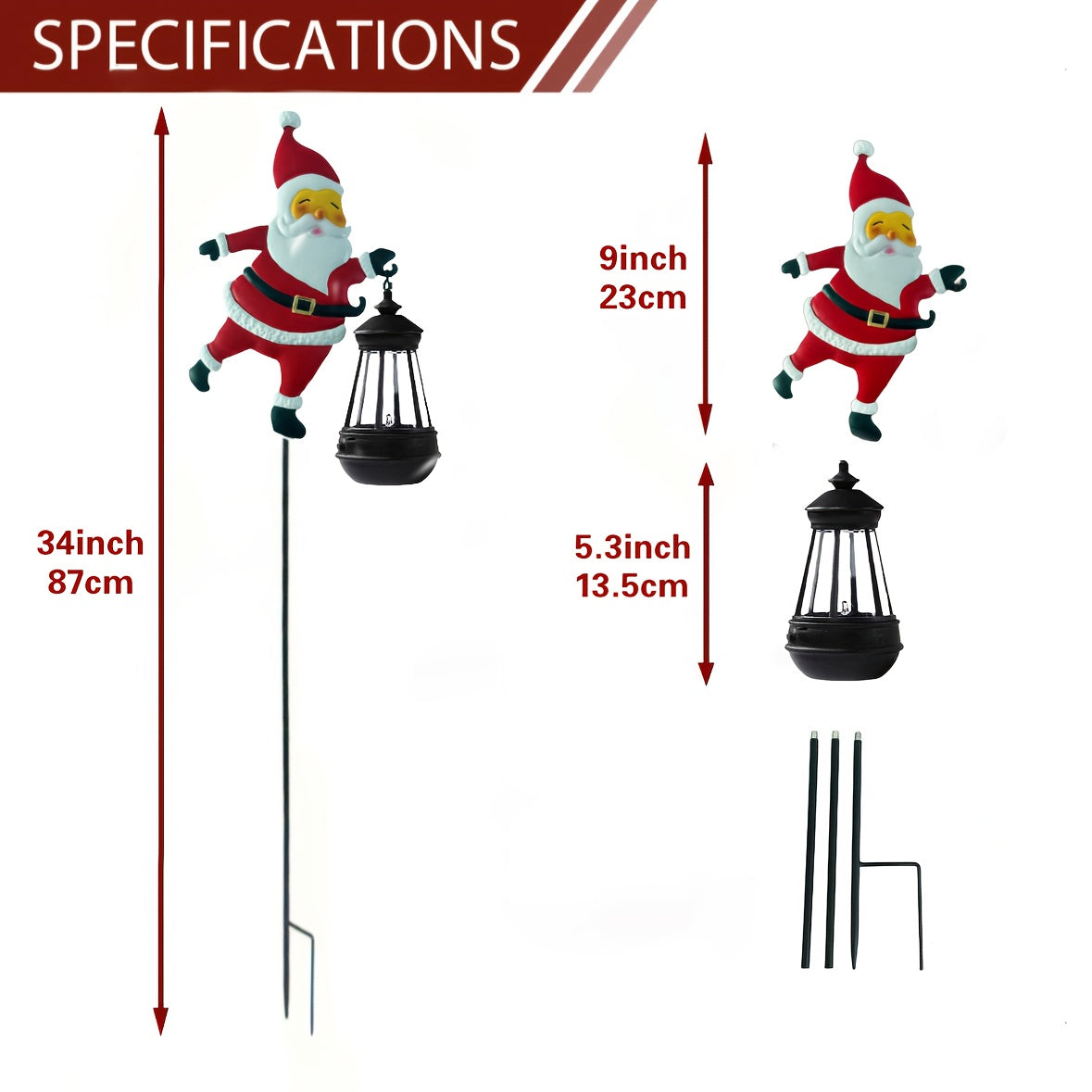 Solar Santa Claus Hanging Lights – Energy-Efficient Outdoor Christmas