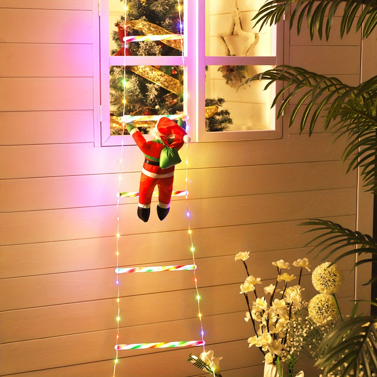 LED Christmas Ladder Light – Battery-Powered Festive Decoration