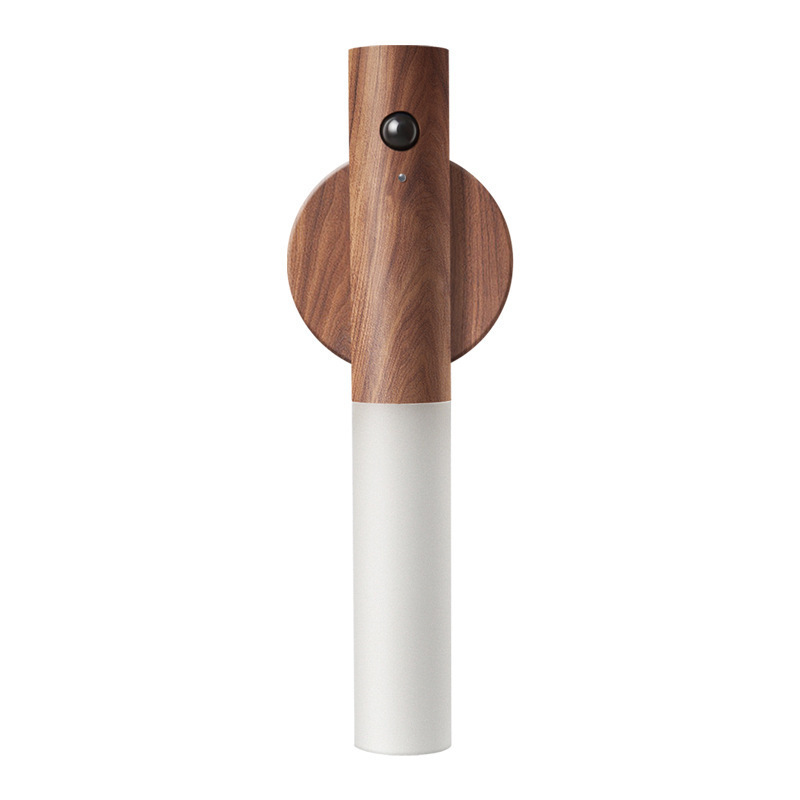 LED Motion Sensor Wall Light Wood Wireless Rechargeable