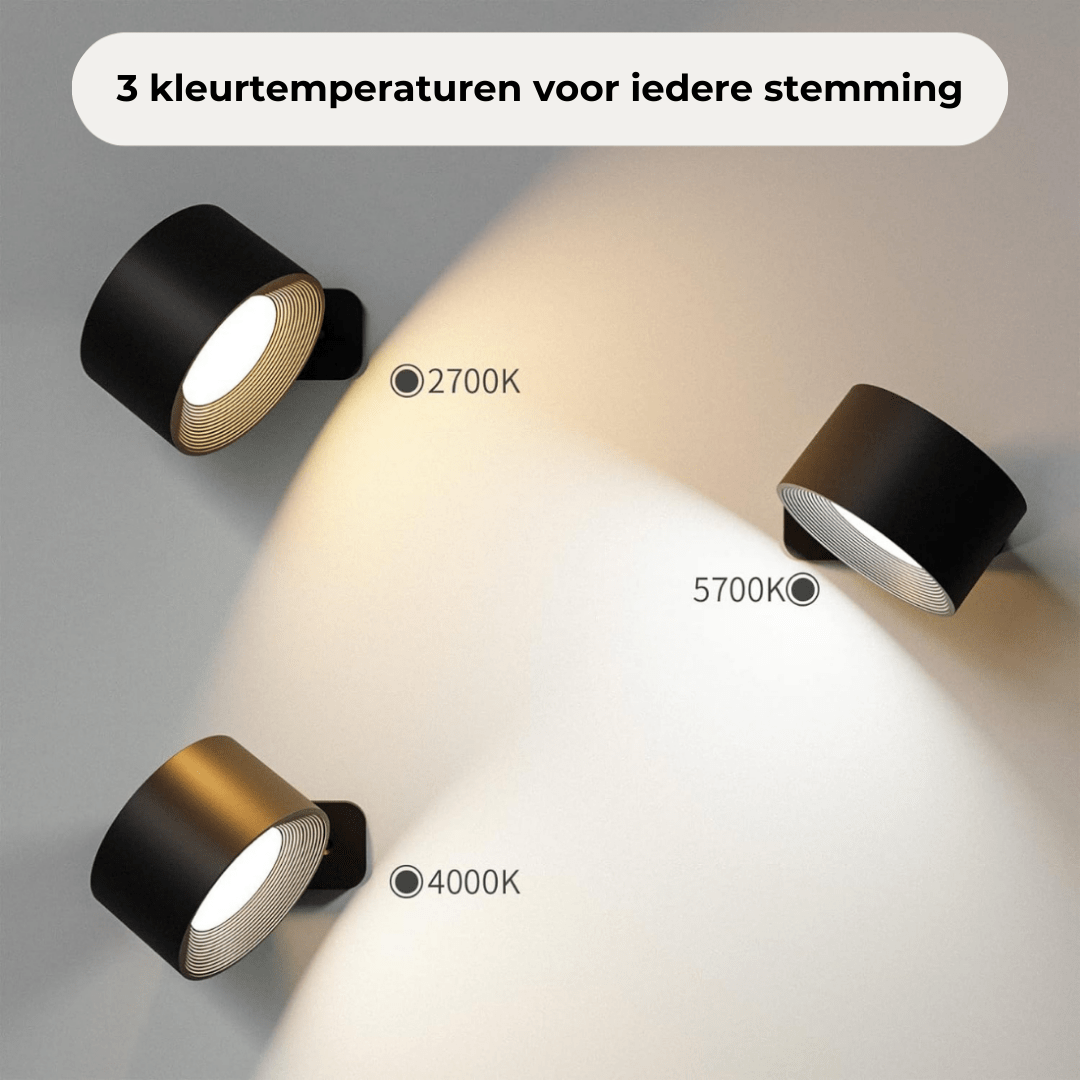 360° Cordless LED Wall Lamp - USB Rechargeable Magnetic Dimmable Reading Light