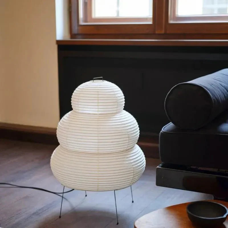 Artistic Wabi-Sabi Rice Paper Floor Lamp | Japanese-Style Minimalist Lighting