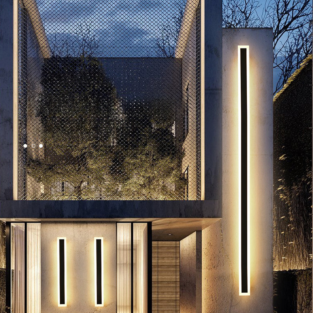 Modern Outdoor LED Wall Light – IP65 Waterproof, Minimalist Black Acrylic Sconce