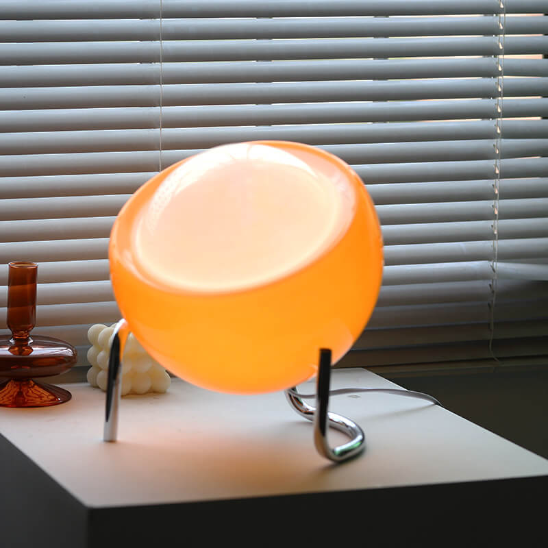 Nordic Vintage Orange Glass Planet Table Lamp