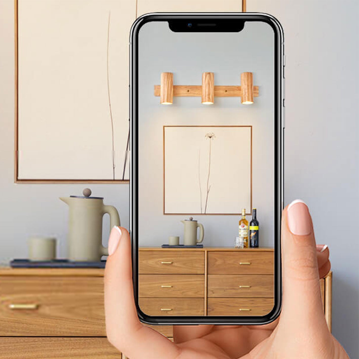 Modern Wooden Wall Light | Minimalist Track Spotlight Sconce